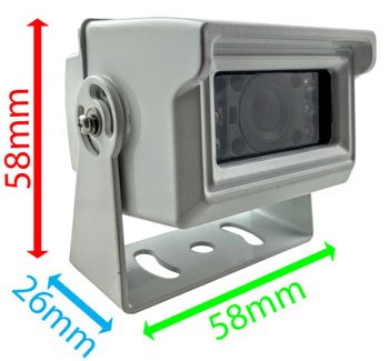 DW36W - Wireless kit with 7" mirror monitor + receiver box + compact white bracket camera + sender box