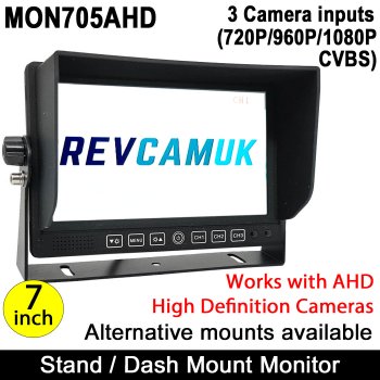 7" Heavy Duty U bracket AHD signal monitor for reverse cameras