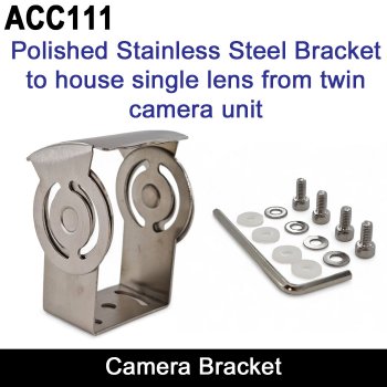 Polished Stainless Steel Bracket for ONE unit from a Twin/Dual Lens Reverse Camera | ACC111