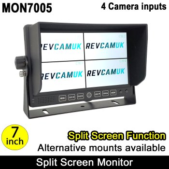 7" Split-Screen Monitor for Reversing, Blindspot, and Rear View Cameras | MON7005